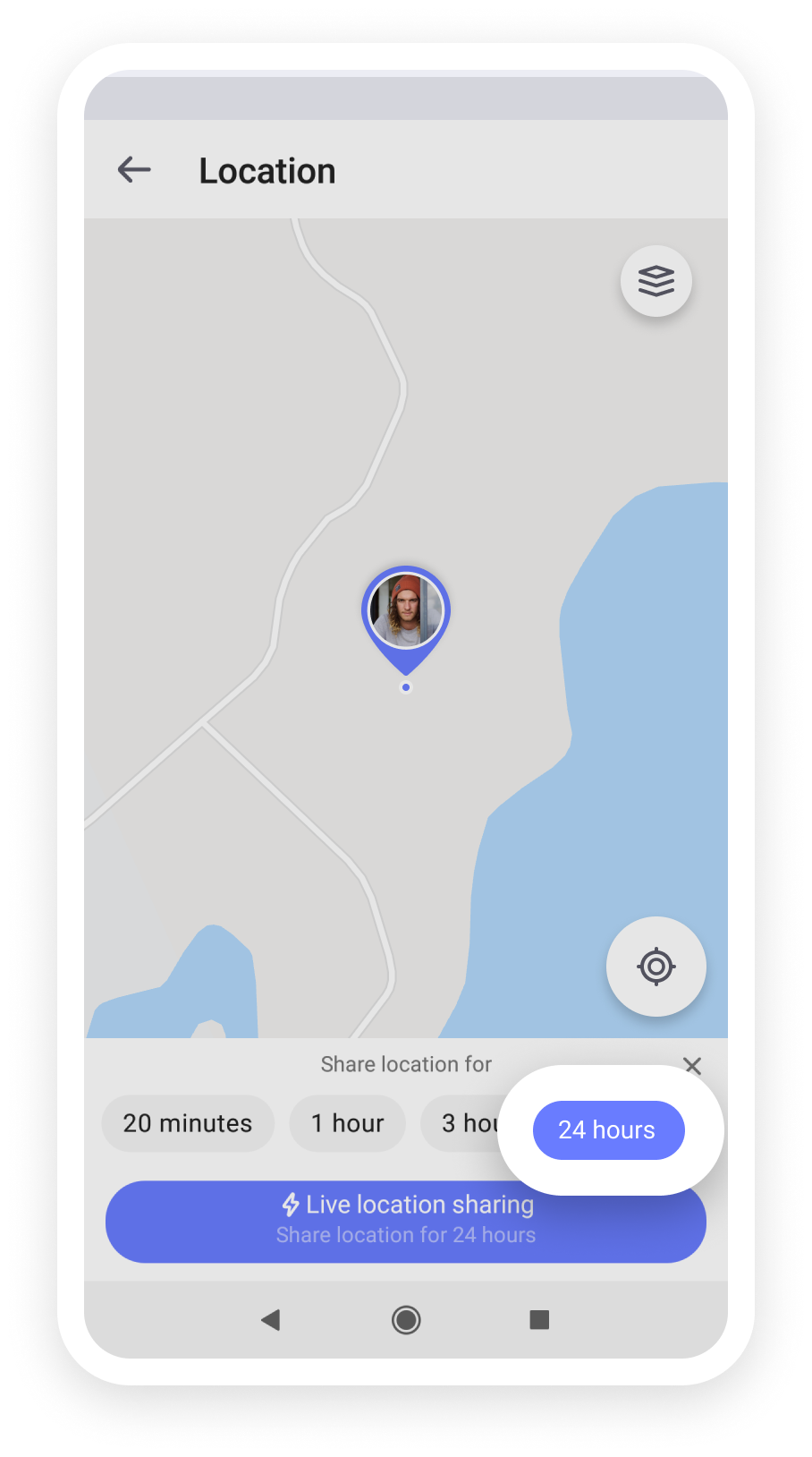 Location sharing for 24 hours